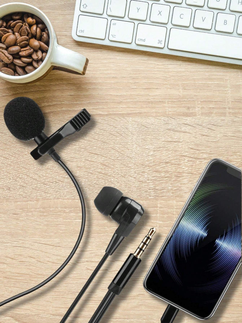 Microfone de Lapela de Encaixe Unidirecional Portátil Para Smartphones